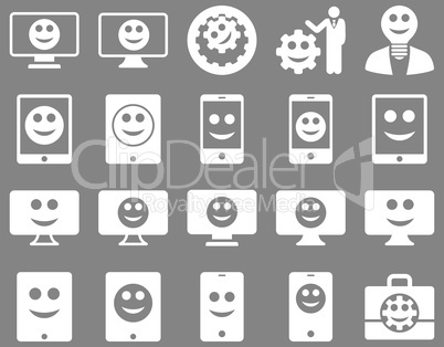 Tools, options, smiles, displays, devices icons