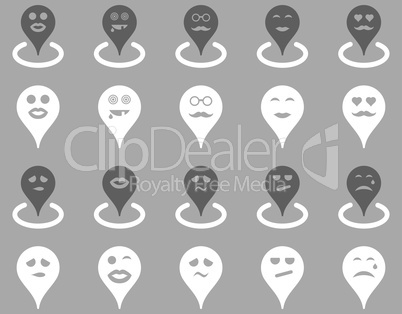 Smiled map marker icons