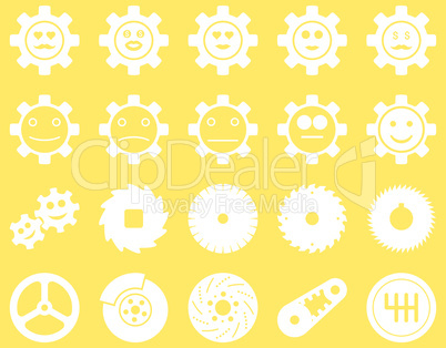 Tools and Smile Gears Icons