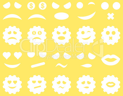 Tool, gear, smile, emotion icons