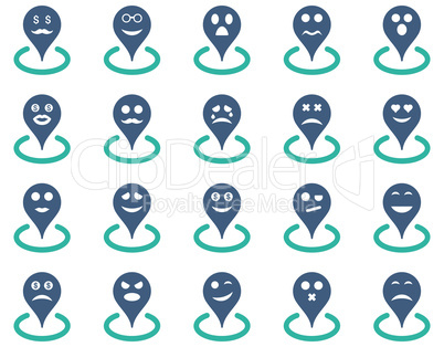 Smiled location icons