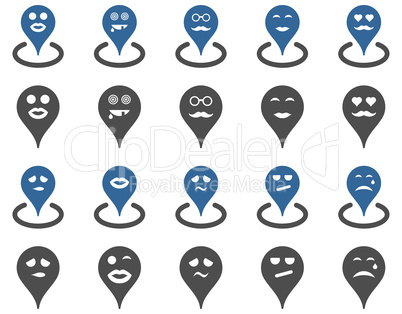 Smiled map marker icons