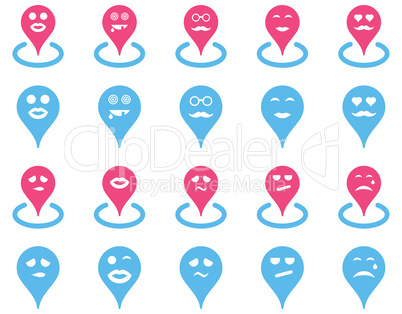 Smiled map marker icons