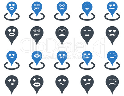 Smiled map marker icons