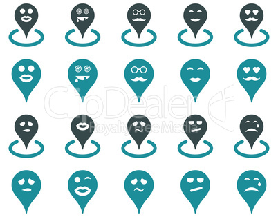 Smiled map marker icons
