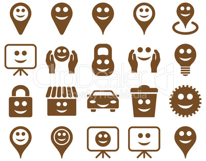 Tools, options, smiles, objects icons