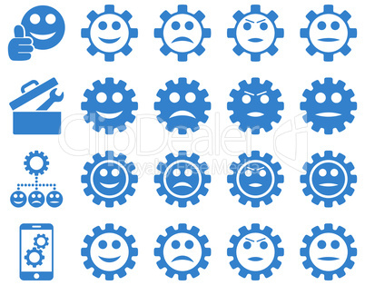 Tools and Smile Gears Icons