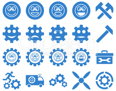 Tools and Smile Gears Icons