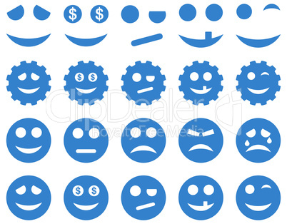 Tools, gears, smiles, emoticons icons