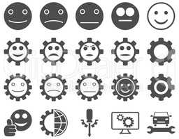 Tools and Smile Gears Icons