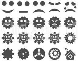 Tools and Smile Gears Icons