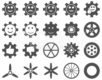 Tools and Smile Gears Icons