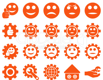 Settings and Smile Gears Icons