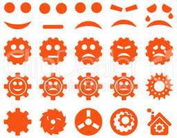 Tools and Smile Gears Icons