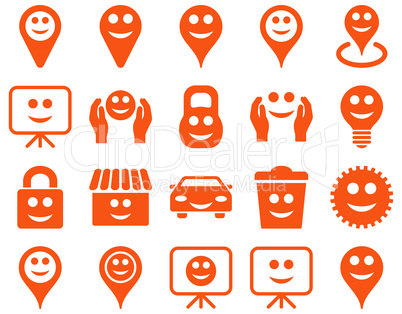 Tools, options, smiles, objects icons