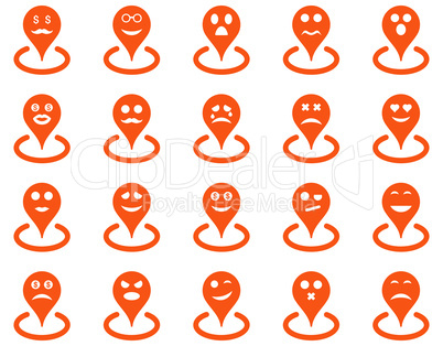 Smiled location icons