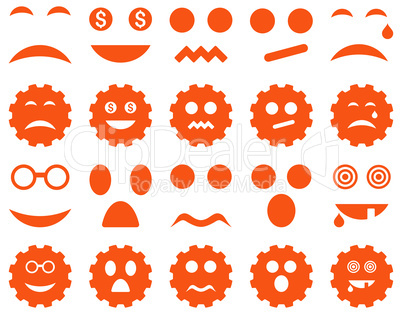 Tool, gear, smile, emotion icons