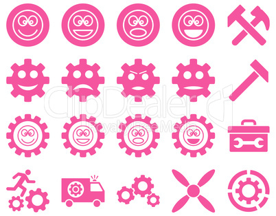 Tools and Smile Gears Icons