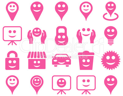 Tools, options, smiles, objects icons