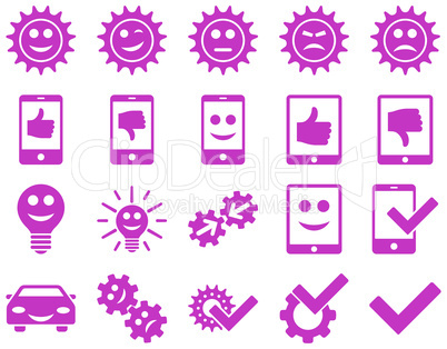 Tools and Smile Gears Icons