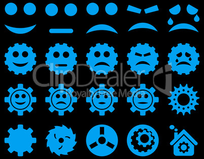 Tools and Smile Gears Icons