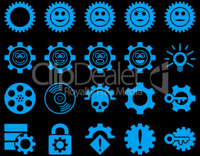 Tools and Smile Gears Icons