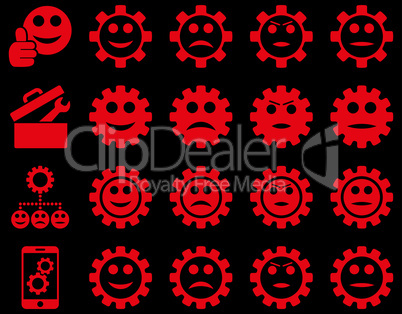 Tools and Smile Gears Icons