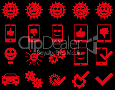 Tools and Smile Gears Icons