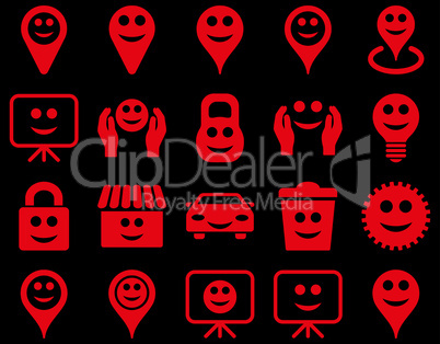 Tools, options, smiles, objects icons