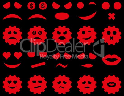 Tool, gear, smile, emotion icons