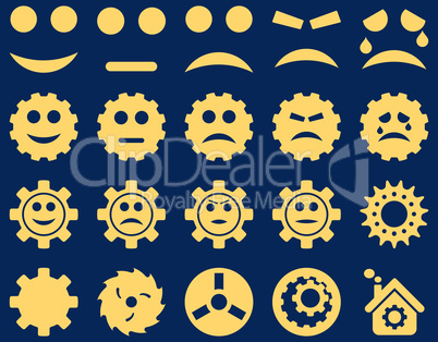 Tools and Smile Gears Icons