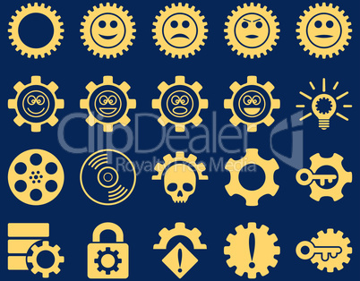 Tools and Smile Gears Icons