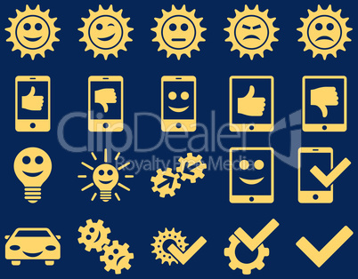 Tools and Smile Gears Icons