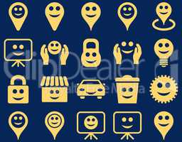 Tools, options, smiles, objects icons