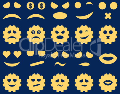 Tool, gear, smile, emotion icons