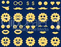 Tool, gear, smile, emotion icons