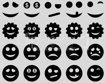 Tools, gears, smiles, emoticons icons