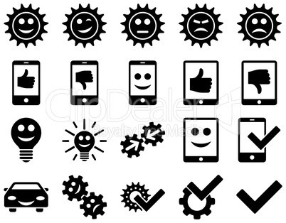 Tools and Smile Gears Icons