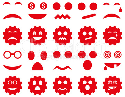 Tool, gear, smile, emotion icons