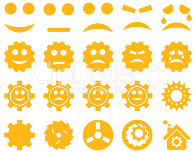 Tools and Smile Gears Icons