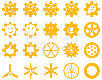 Tools and Smile Gears Icons