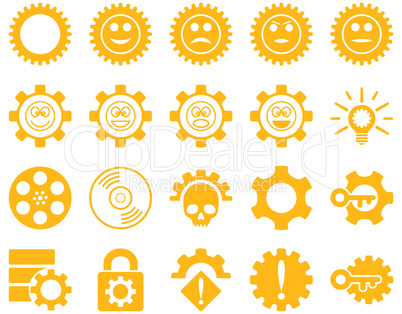 Tools and Smile Gears Icons