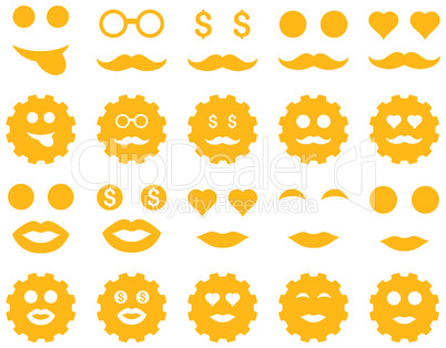 Tool, gear, smile, emotion icons