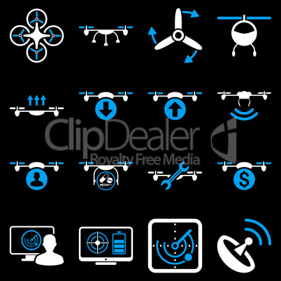 Quadcopter service icon set