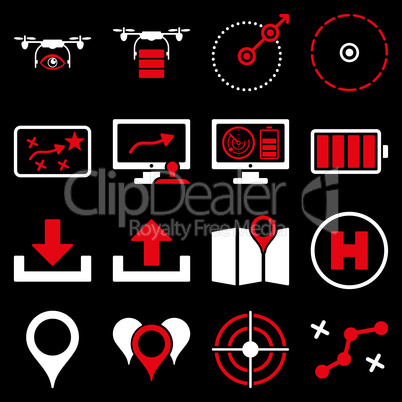 Drone control icon set