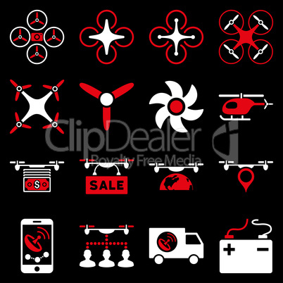 Drone service icon set