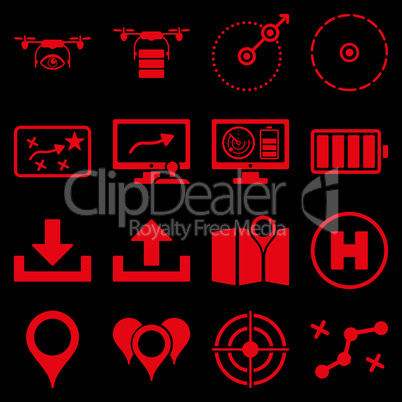 Drone control icon set