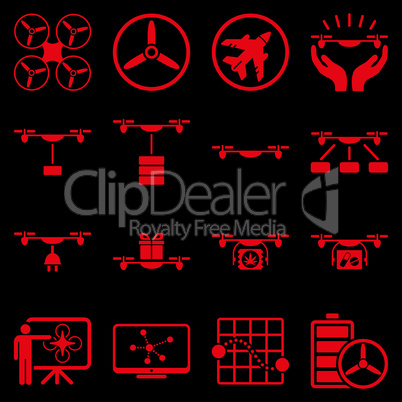 Drone shipment icon set