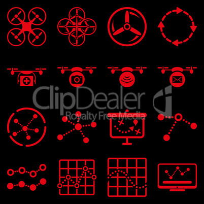 Quadcopter navigation icon set