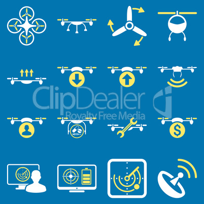 Quadcopter service icon set